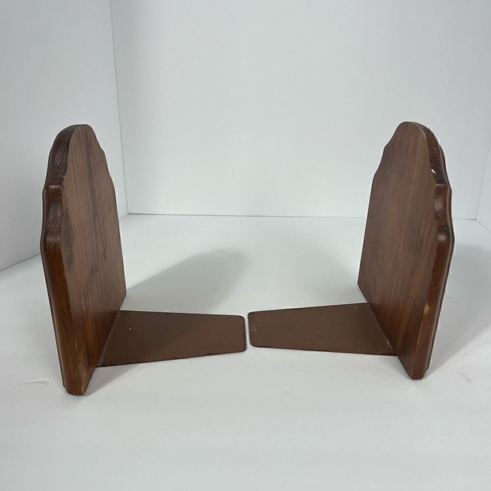 Vintage Wooden Carved Owl Bookends 7” - Picture 3 of 9